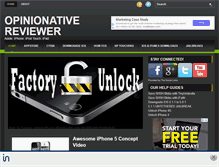 Tablet Screenshot of opinionativereviewer.com